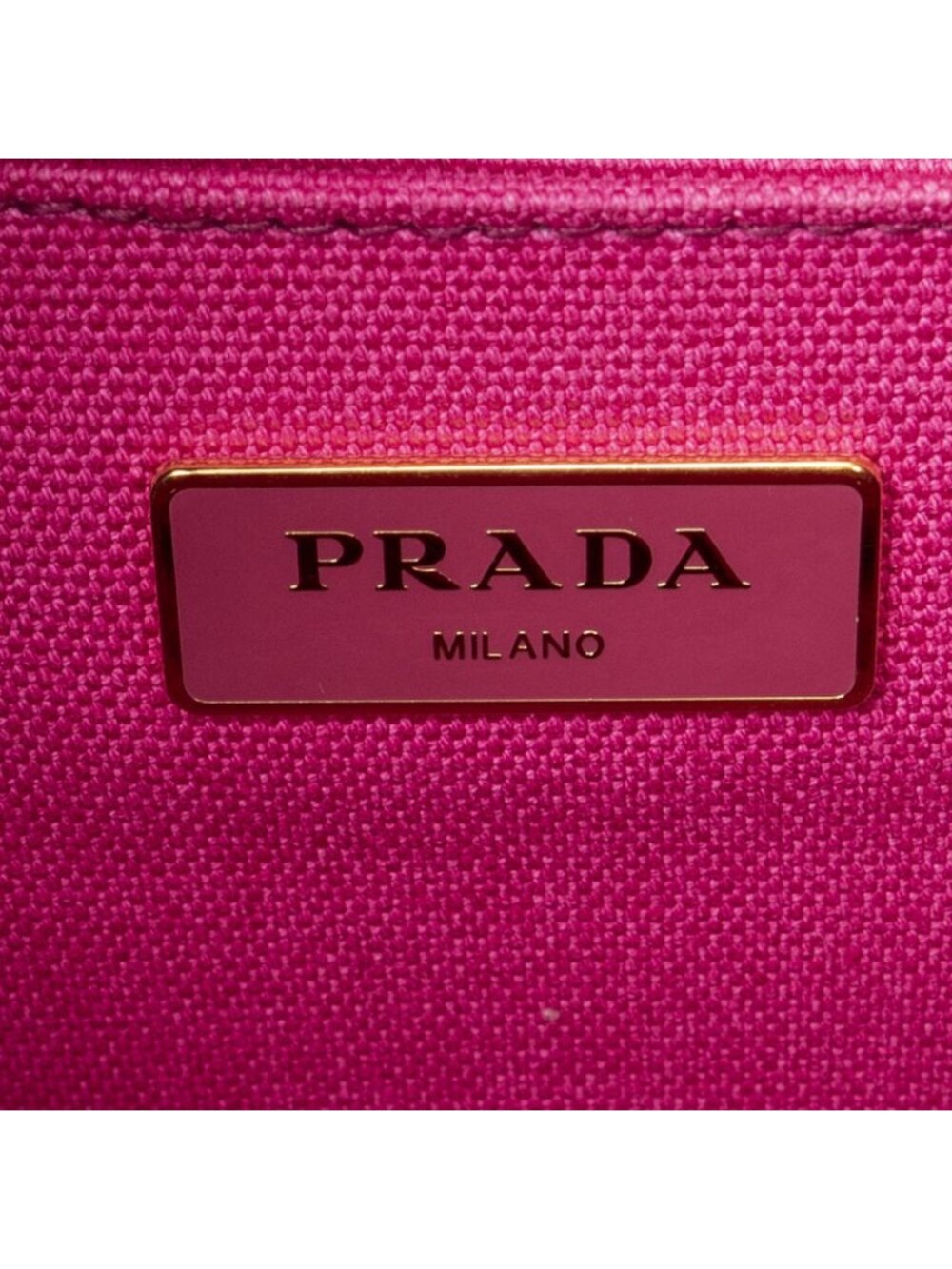 Prada Canapa Tote Fuchsia Pink Canvas - Picture 10 of 10
